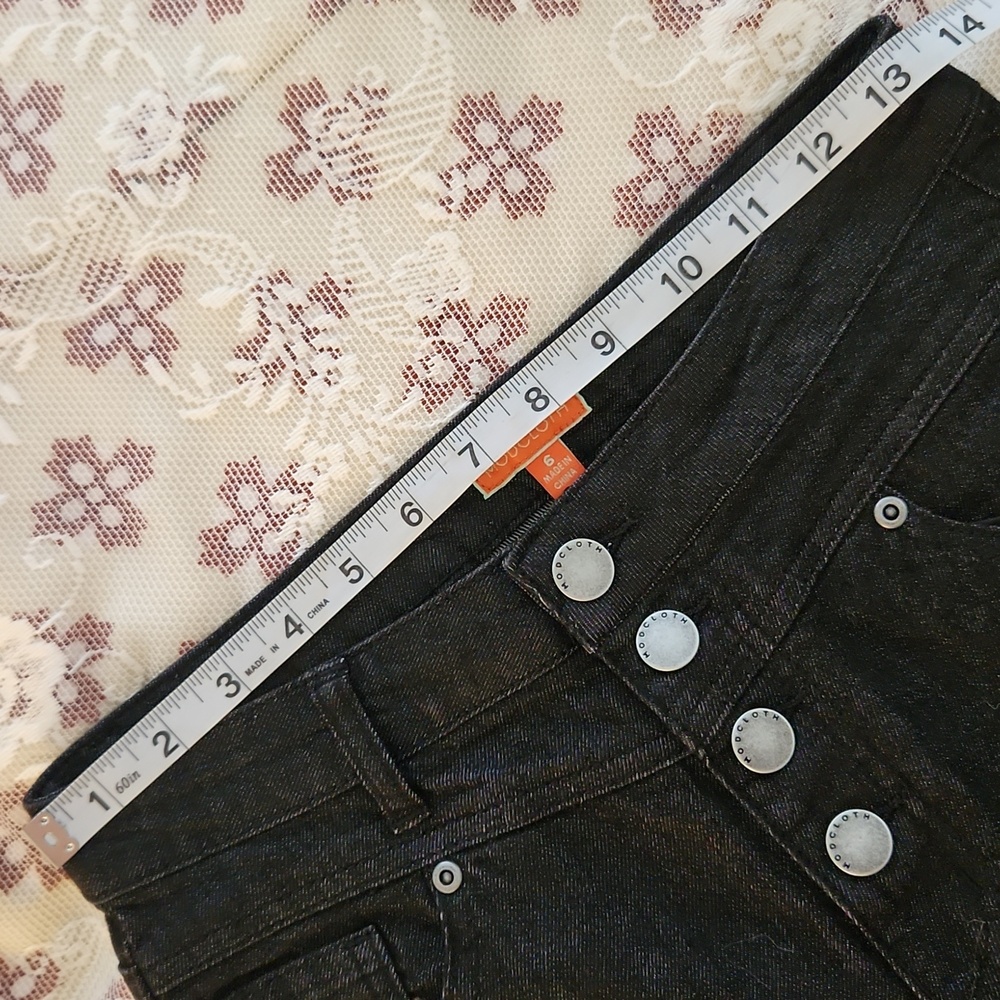 Modcloth High Rise NWOT Black Jeans Skinny Waist Size 6/27 Button Fly - Picture 11 of 13